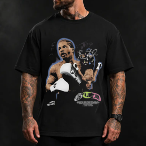 Black Gervonta Davis Graphic Tee with Tank Davis boxing collage on the front