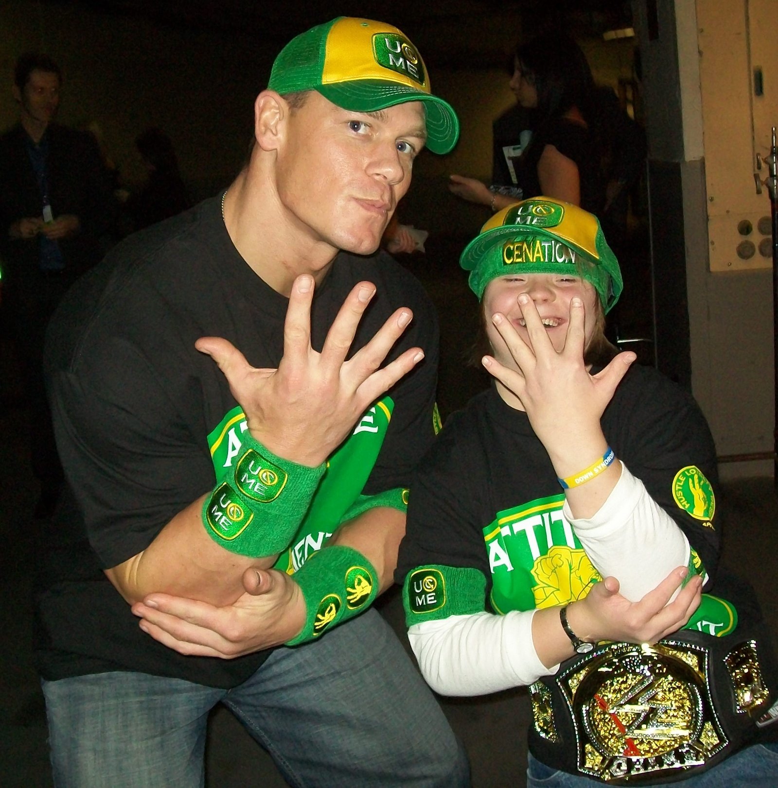 John Cena with wish child Savannah during a wish experience