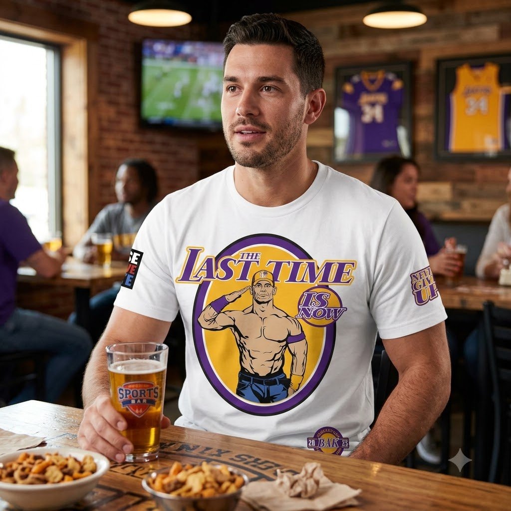 John Cena Bakersfield Shirt worn at a table