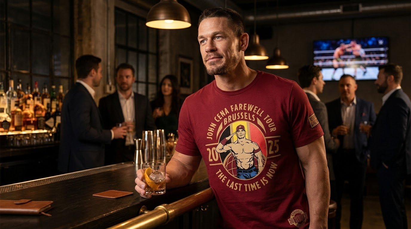 John Cena Brussels Shirt front artwork and farewell tour design