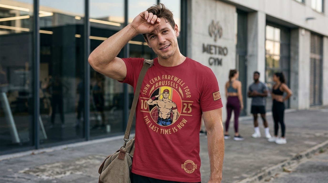 John Cena Brussels Shirt deep red claret color view