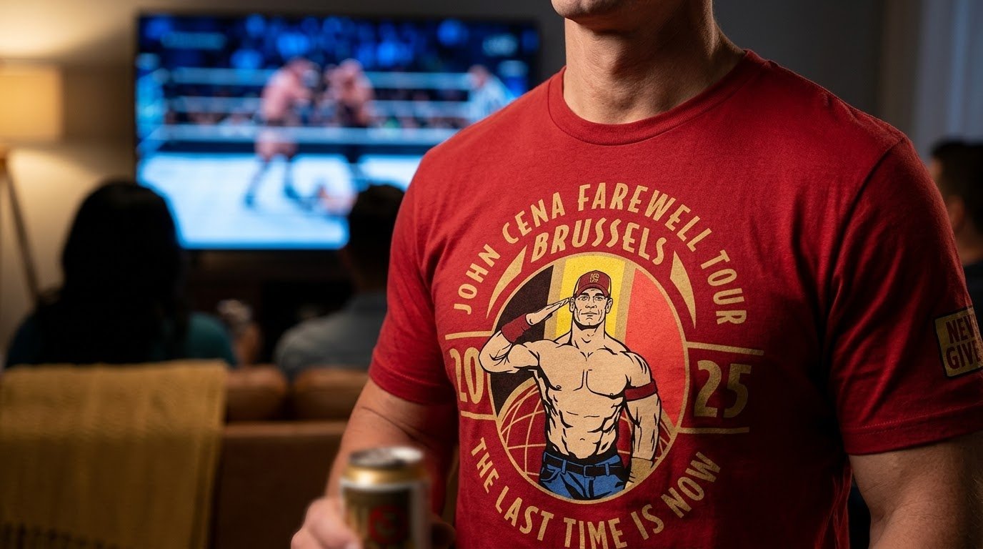 John Cena Brussels Shirt Never Give Up sleeve detail
