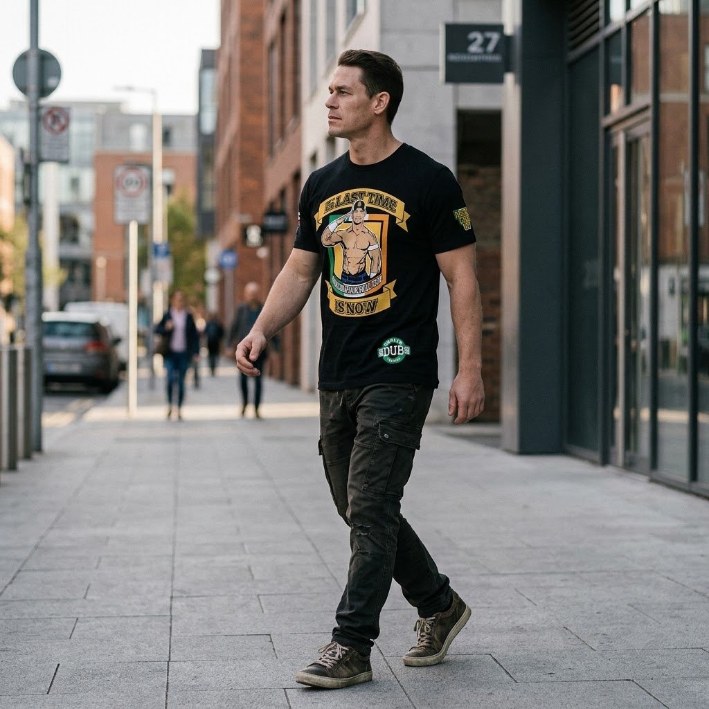 John Cena Dublin Shirt black Dublin shirt streetwear styling