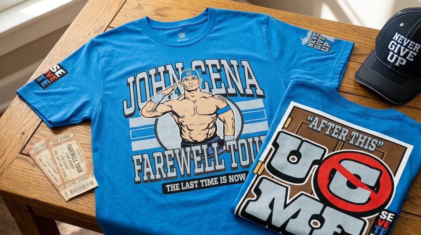 John Cena Grand Rapids shirt and farewell event tickets styled with a cap.