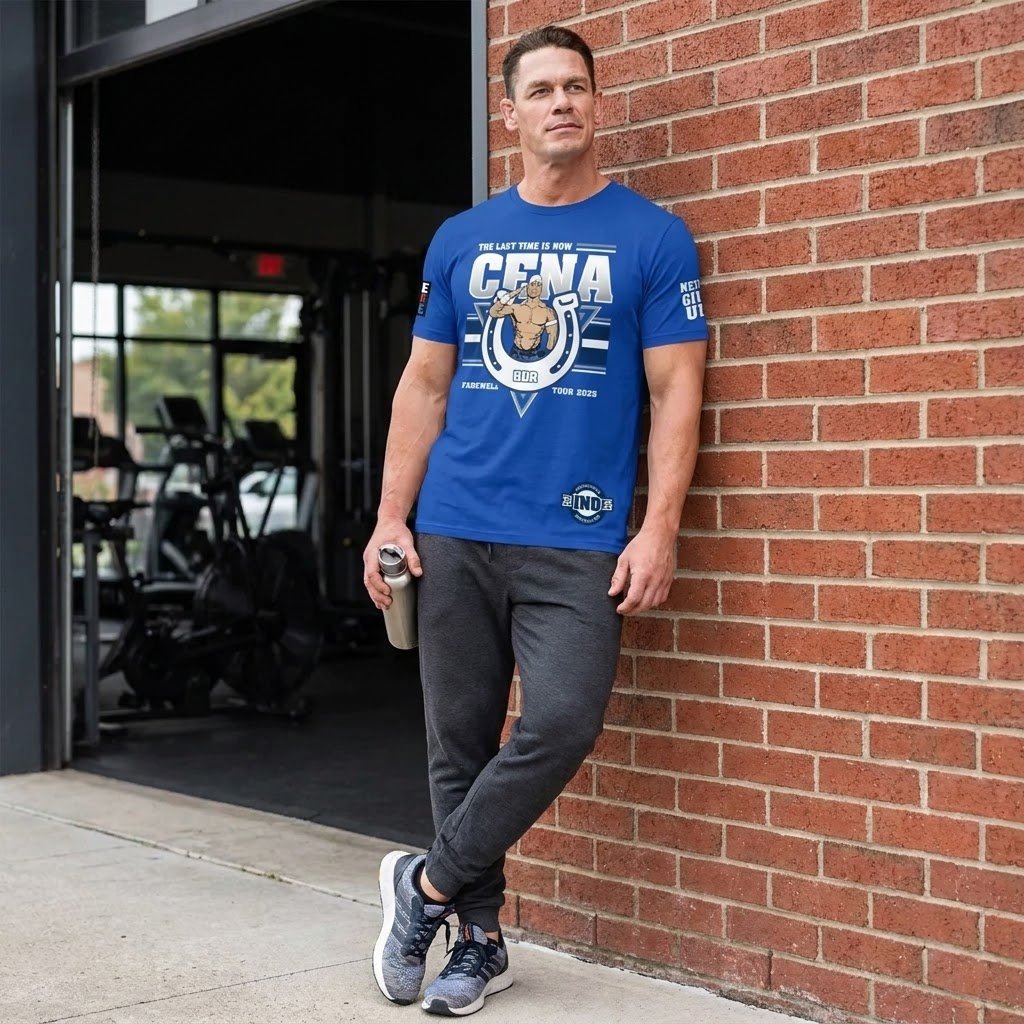 John Cena Indianapolis shirt styled against a brick wall.