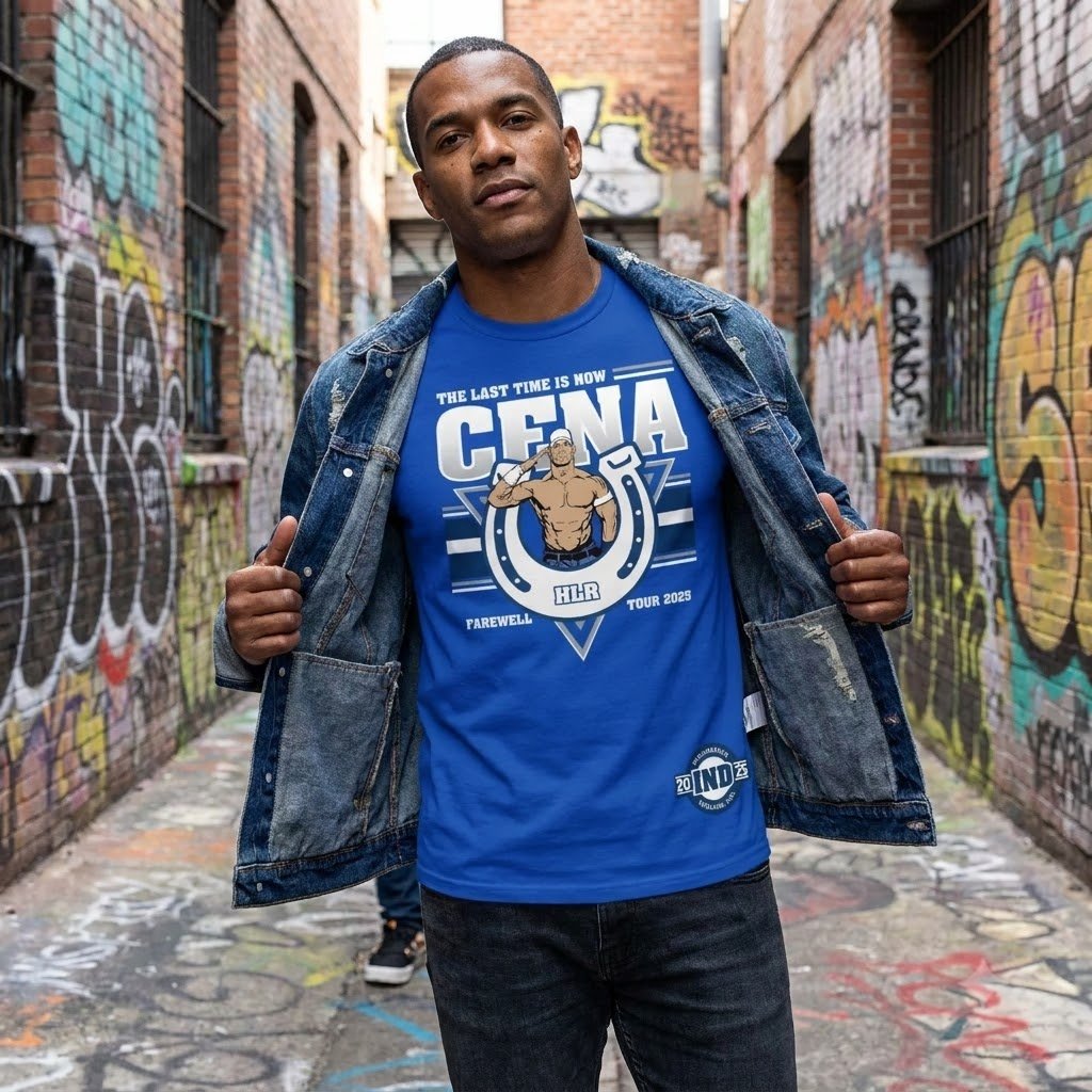 John Cena Indianapolis shirt styled as bold urban streetwear.