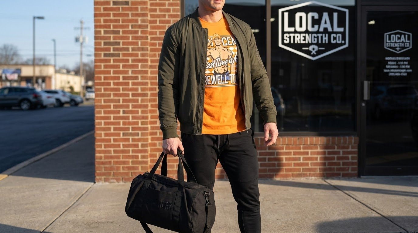 John Cena Knoxville orange shirt styled for casual everyday wear.