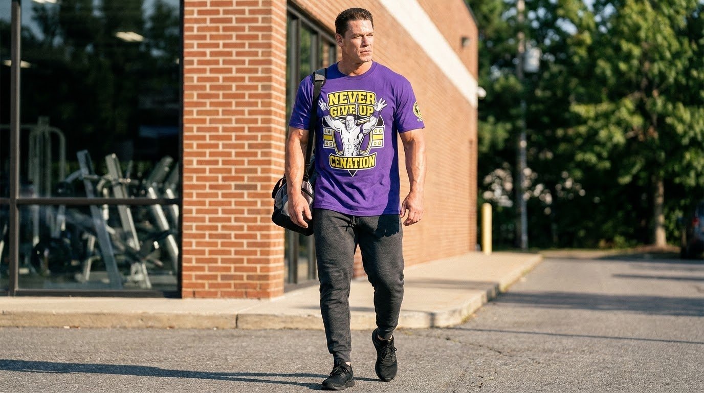 John Cena Never Give Up T Shirt purple HLR sleeve detail