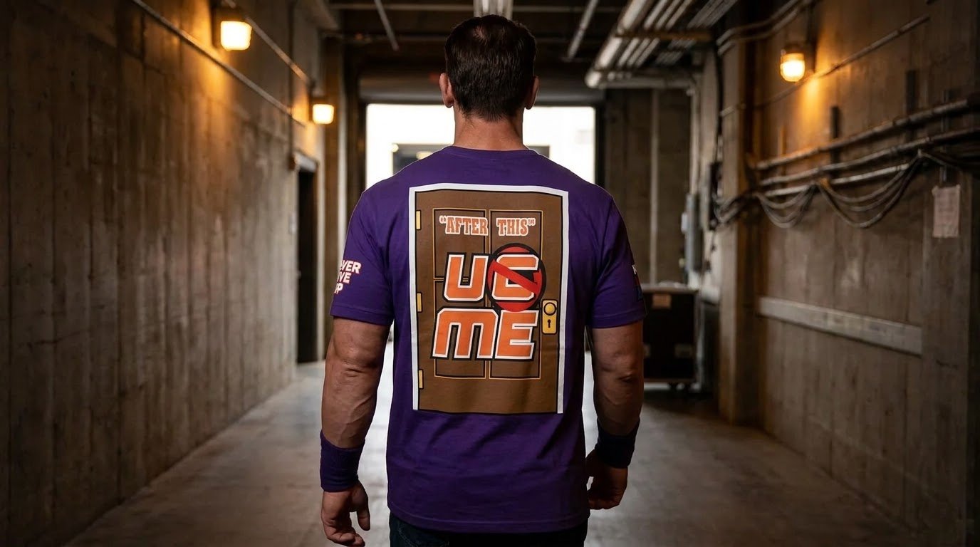 John Cena Phoenix Shirt worn casually as Farewell Tour fanwear