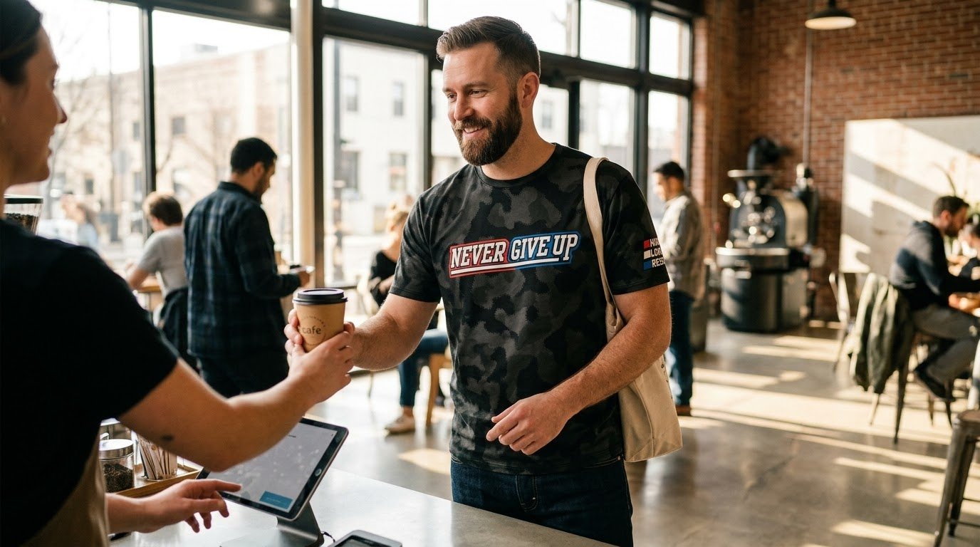 John Cena Shirt Never Give Up casual cafe outfit