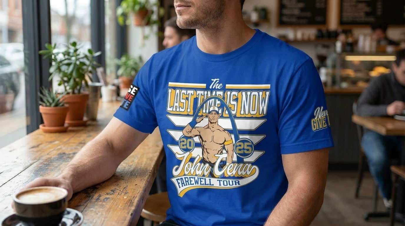 John Cena St Louis Shirt St Louis arch motif and STL 2025 badge