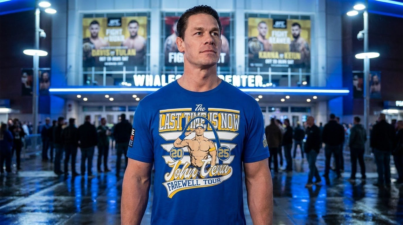 John Cena St Louis Shirt blue T-shirt worn casually