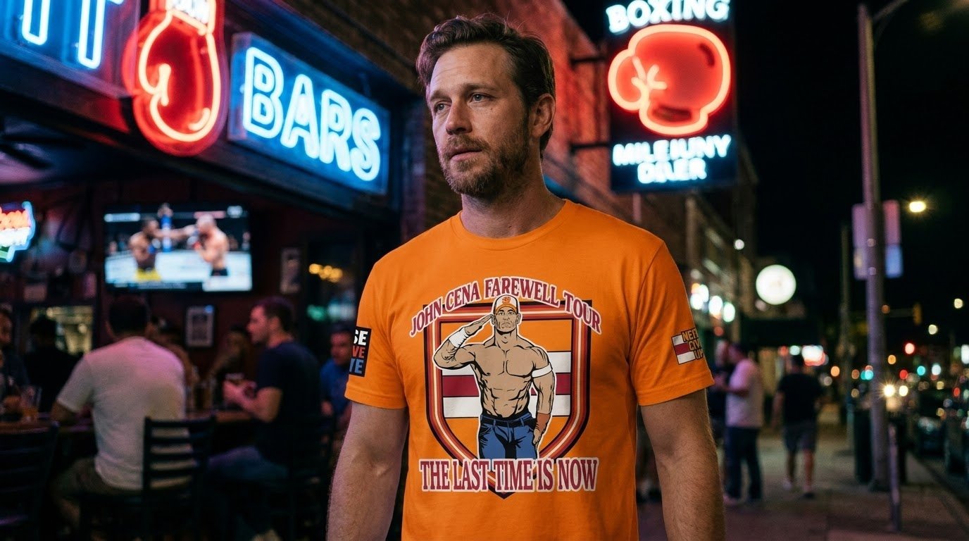 John Cena Tampa Shirt orange graphic tee for a WWE event