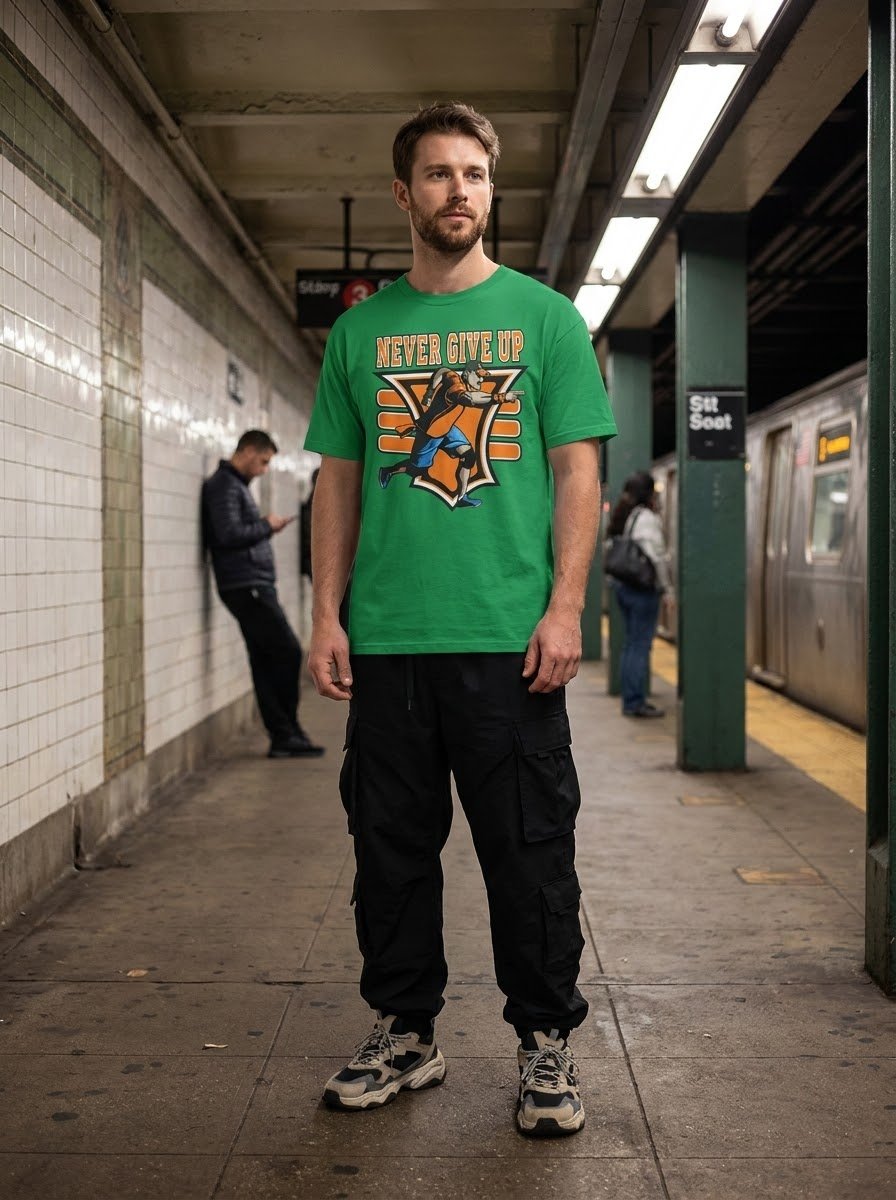John Cena Never Give Up T Shirts alternate streetwear detail