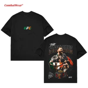 Black Conor McGregor UFC 329 front and back graphic T-shirt