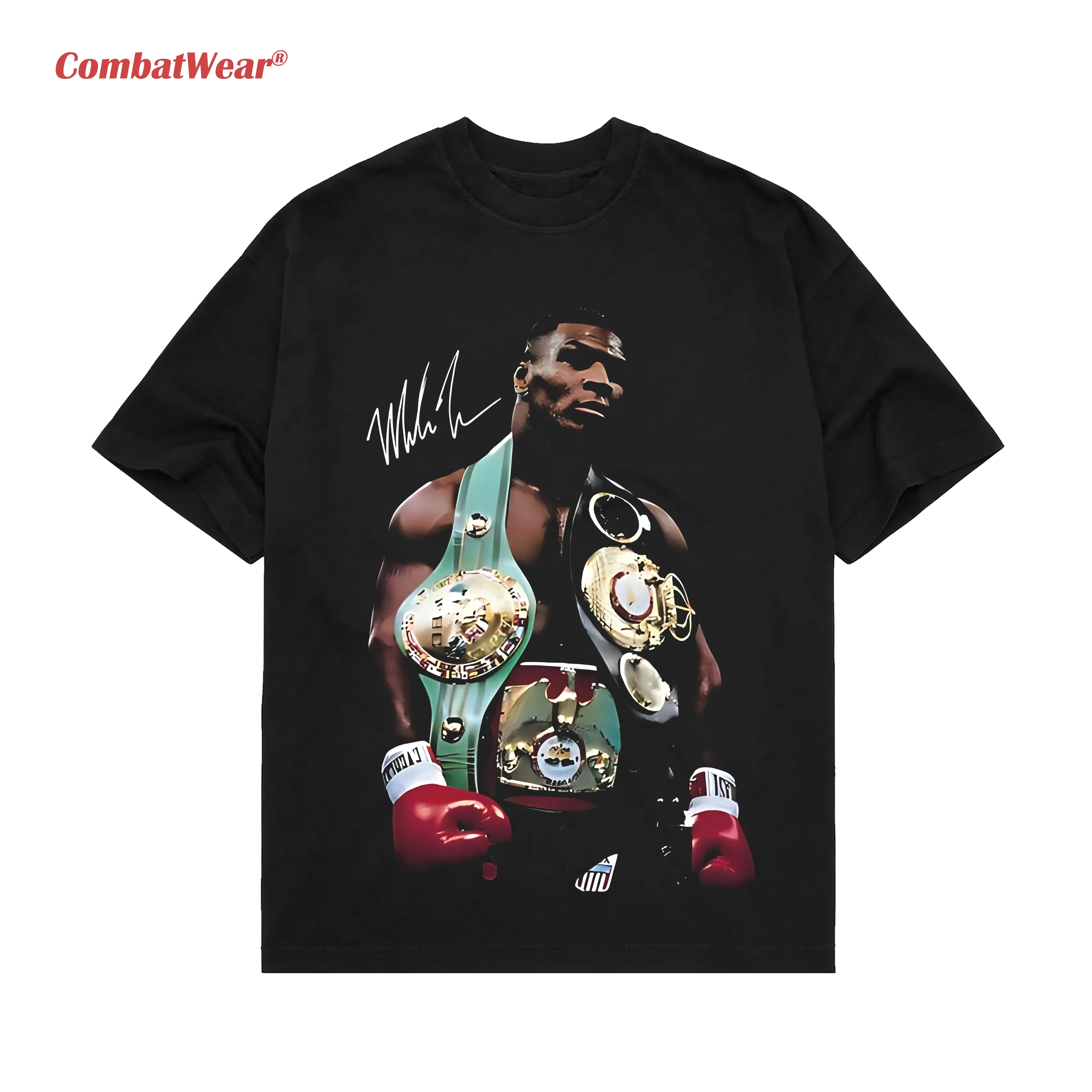 Model wearing Mike Tyson T-Shirt - CombatWear