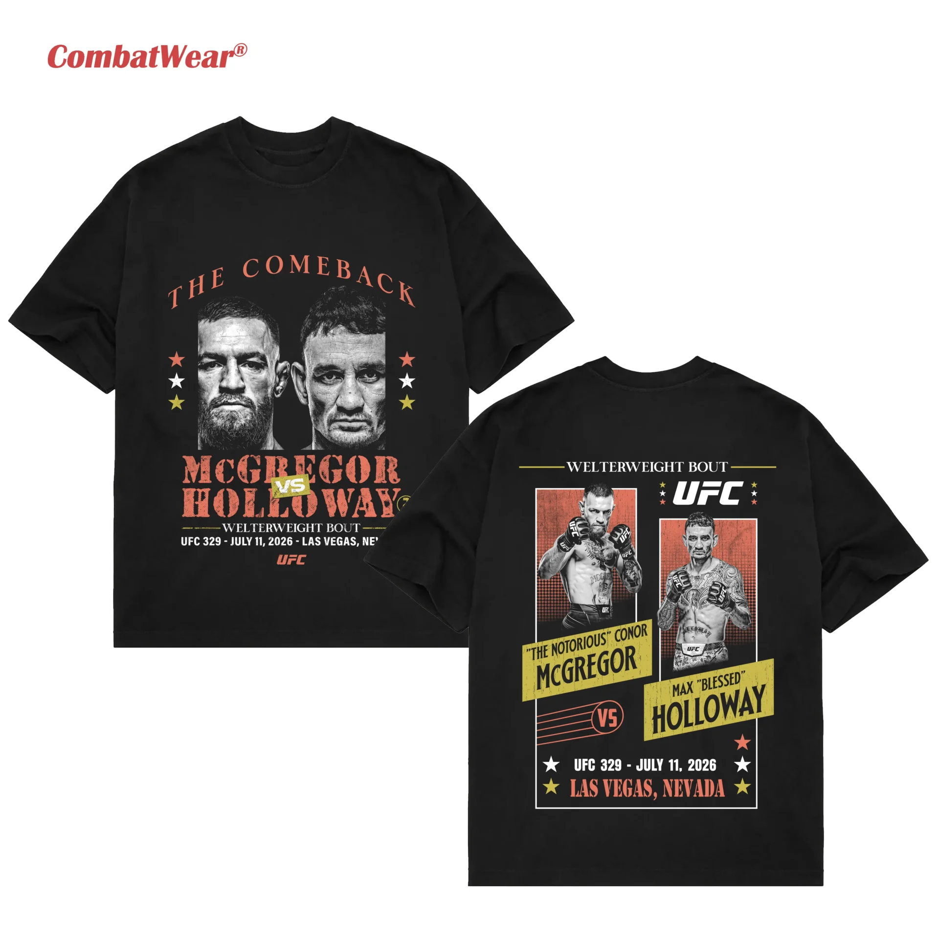 Men's Conor McGregor Vs. Max Holloway UFC 329 Matchup T-Shirt gallery image 2
