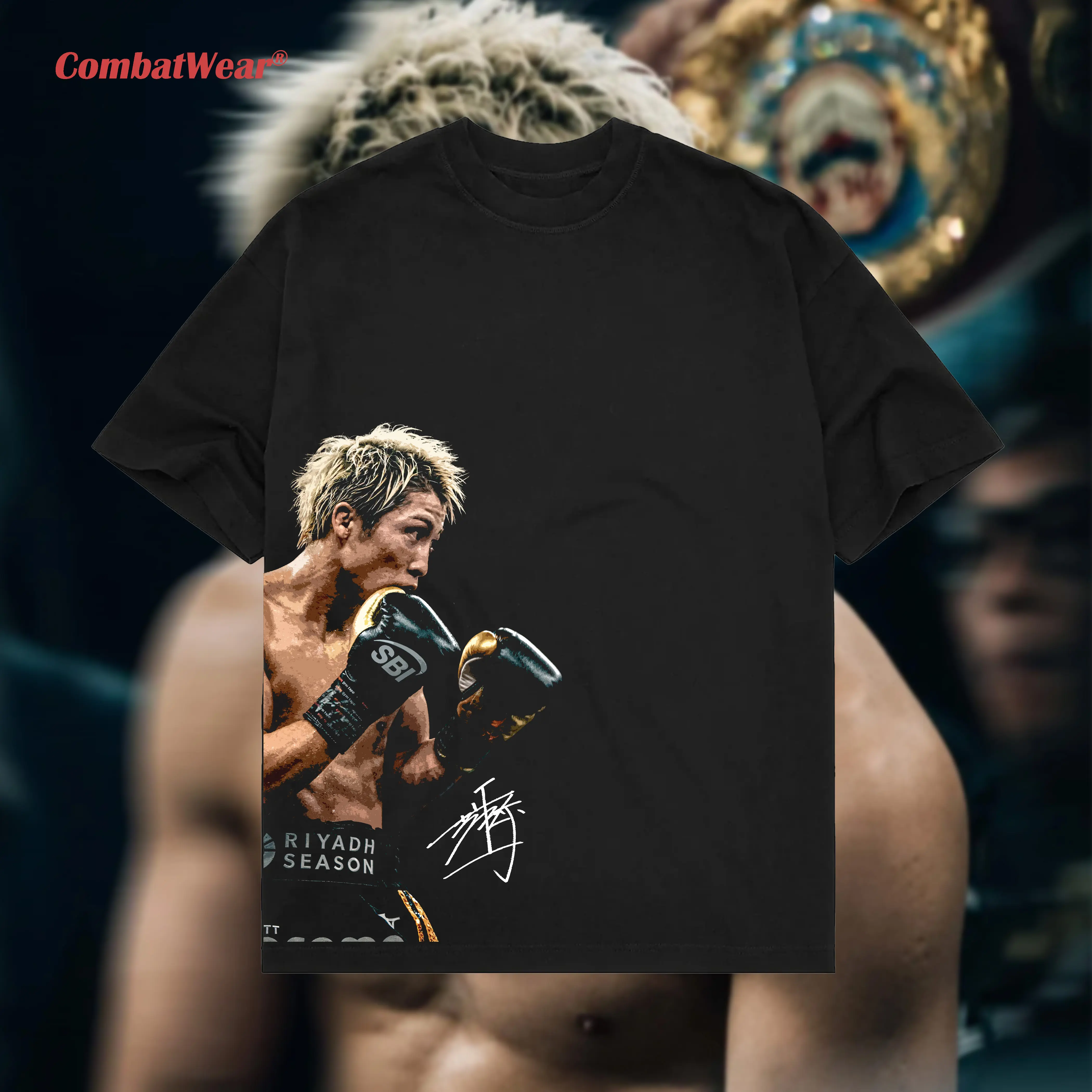 Naoya Inoue "the Monster" Cotton Crewneck Men's Short-Sleeve T-Shirt - Boxing Champion Fan Apparel gallery image 2