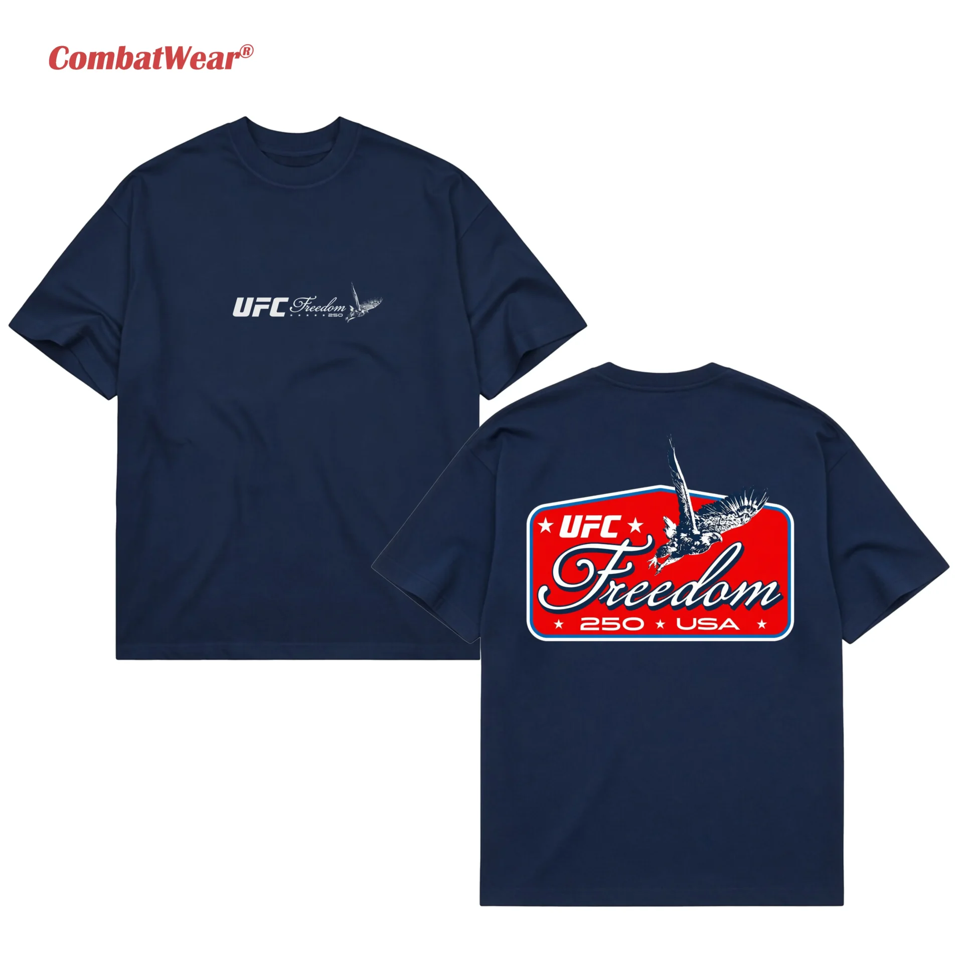 Men's Navy UFC Freedom 250 Patch T-Shirt gallery image 2