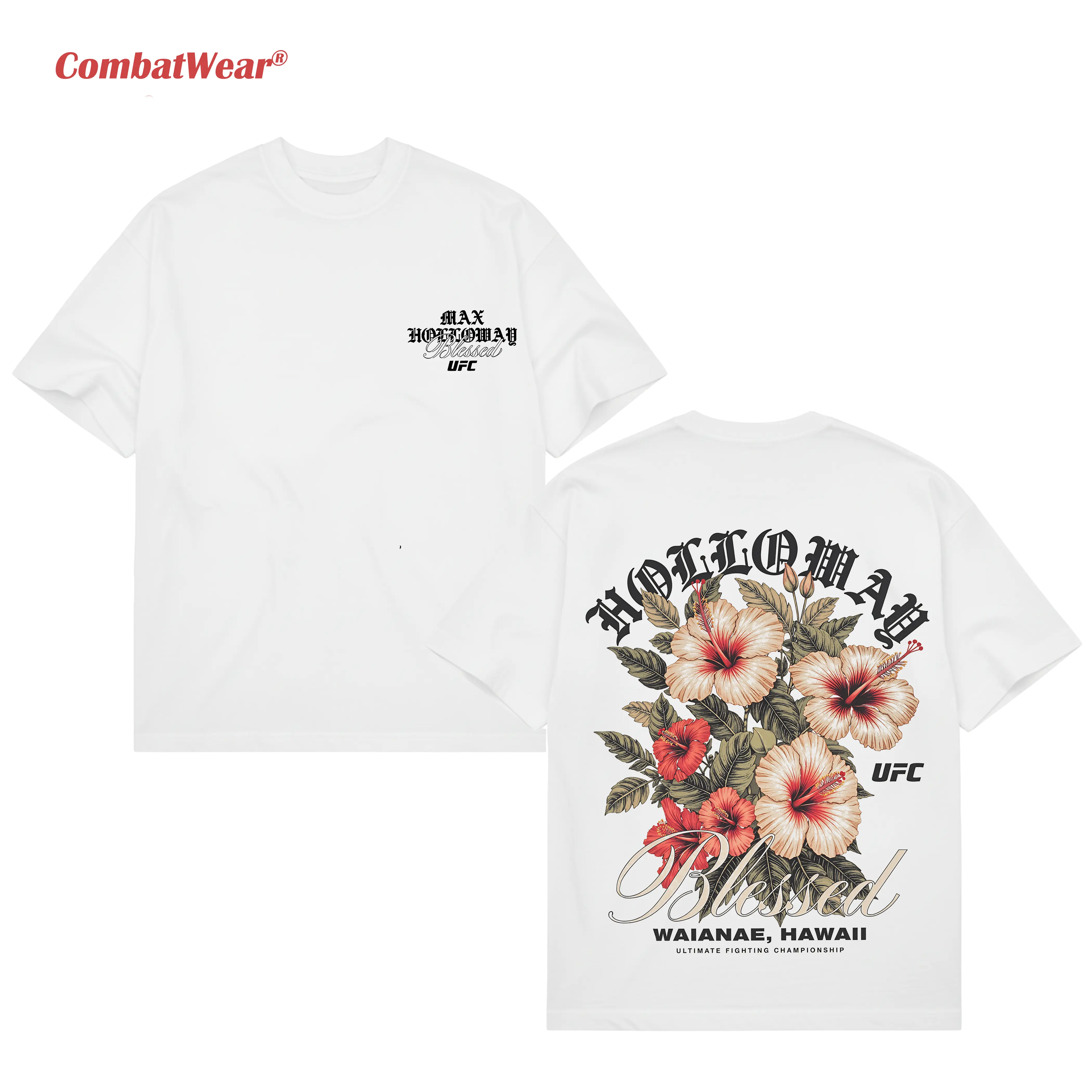Max Holloway Blessed Hawaii Hibicus Heavy Cotton Double Sides T-Shirt gallery image 3