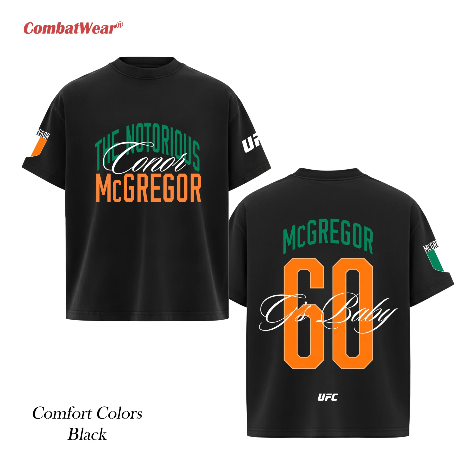 Men's UFC 329 Black Conor McGregor Script T-Shirt gallery image 4
