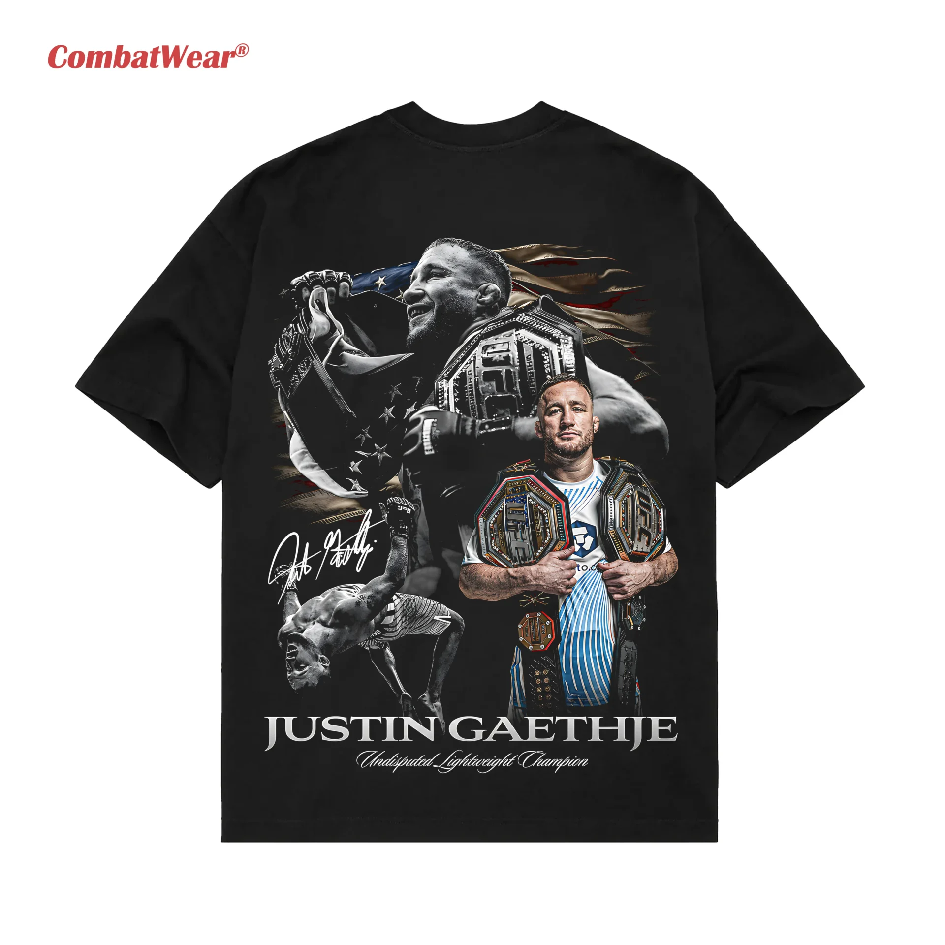 Men's UFC Black Justin Gaethje Year Of The Patriot T-Shirt gallery image 4