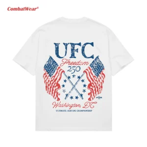 Men's White UFC Freedom 250 Flags T-Shirt gallery image 4