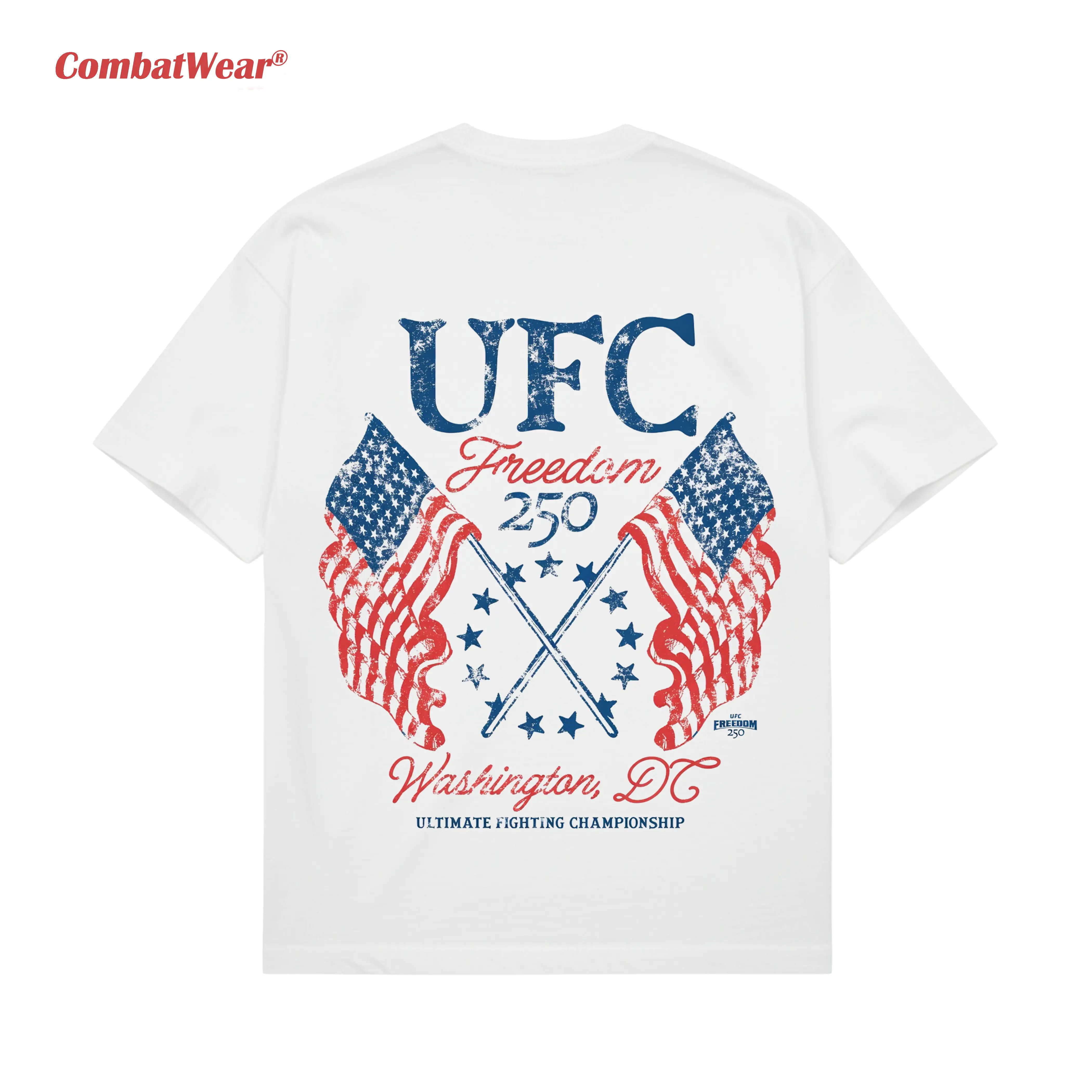 Men's White UFC Freedom 250 Flags T-Shirt gallery image 4