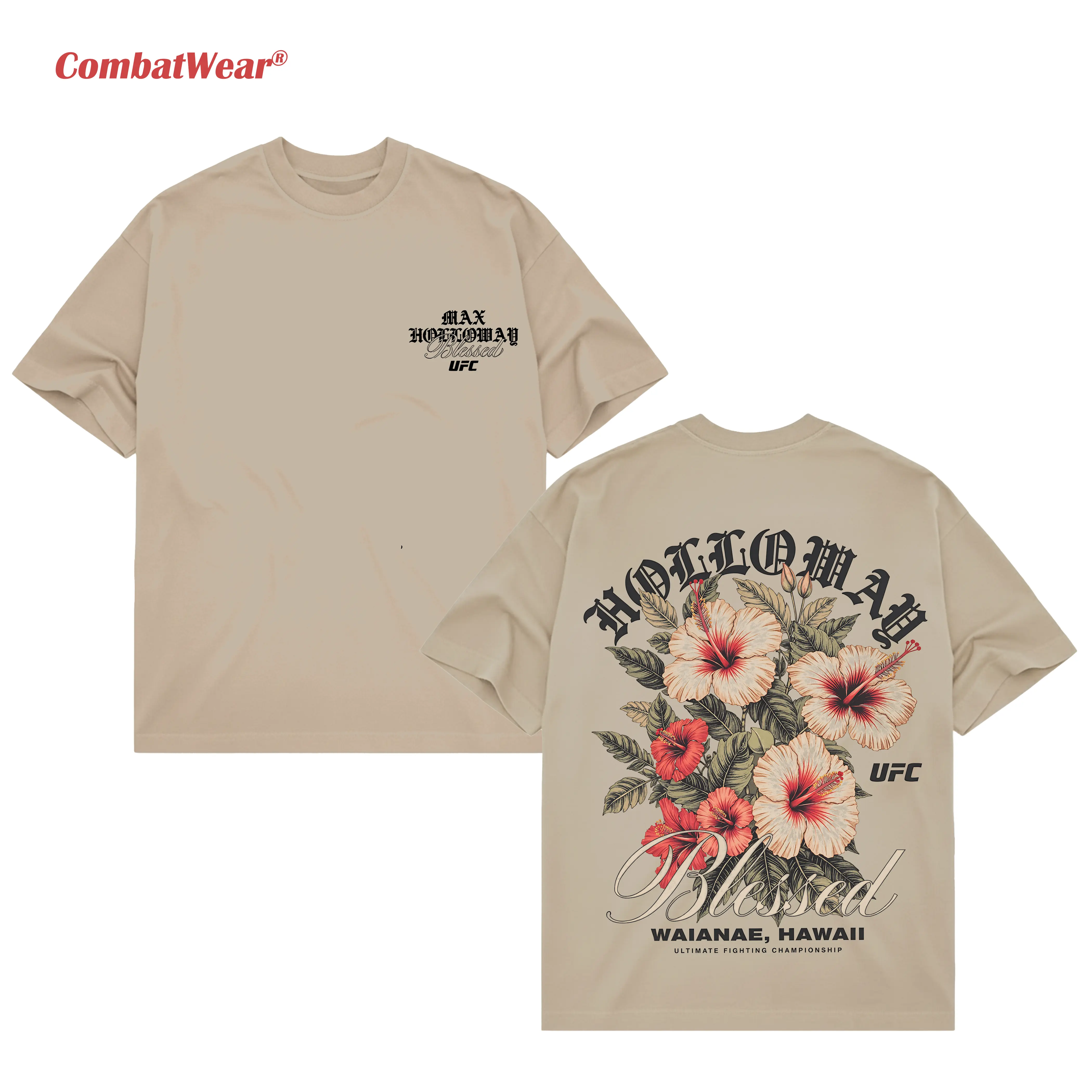 Max Holloway Blessed Hawaii Hibicus Heavy Cotton Double Sides T-Shirt gallery image 4