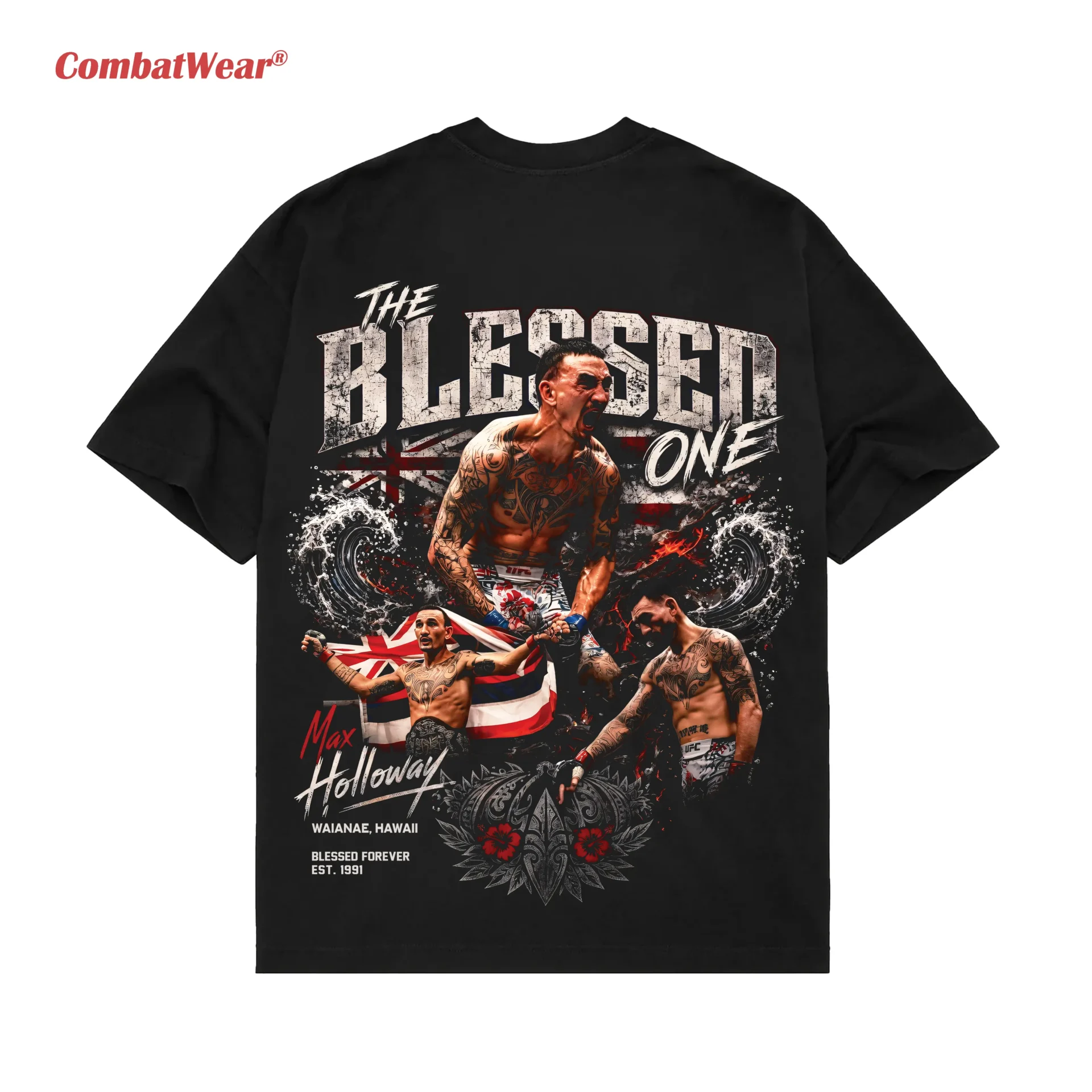 Men's UFC 329 Black Max Holloway T-Shirt gallery image 4