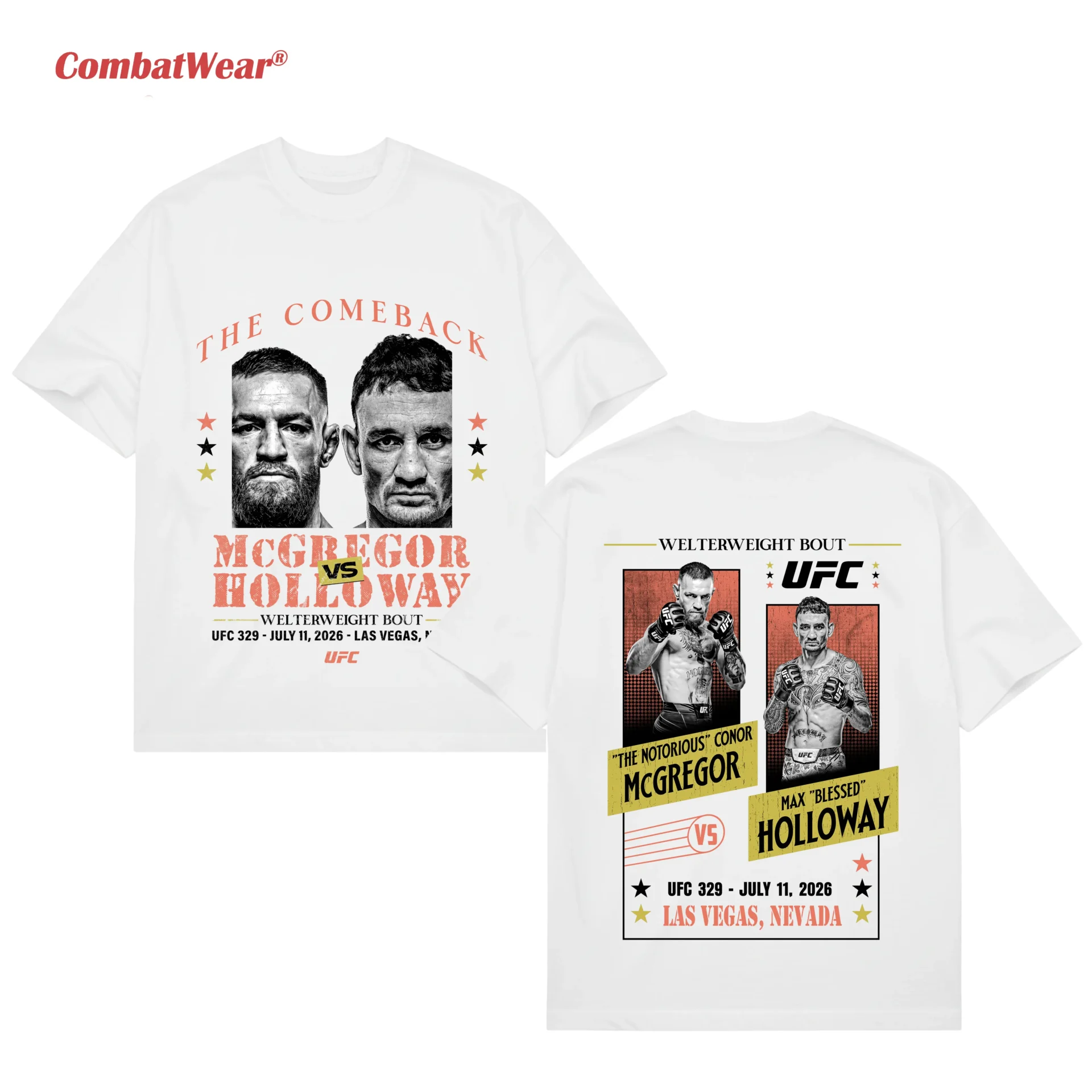 Men's Conor McGregor Vs. Max Holloway UFC 329 Matchup T-Shirt gallery image 5