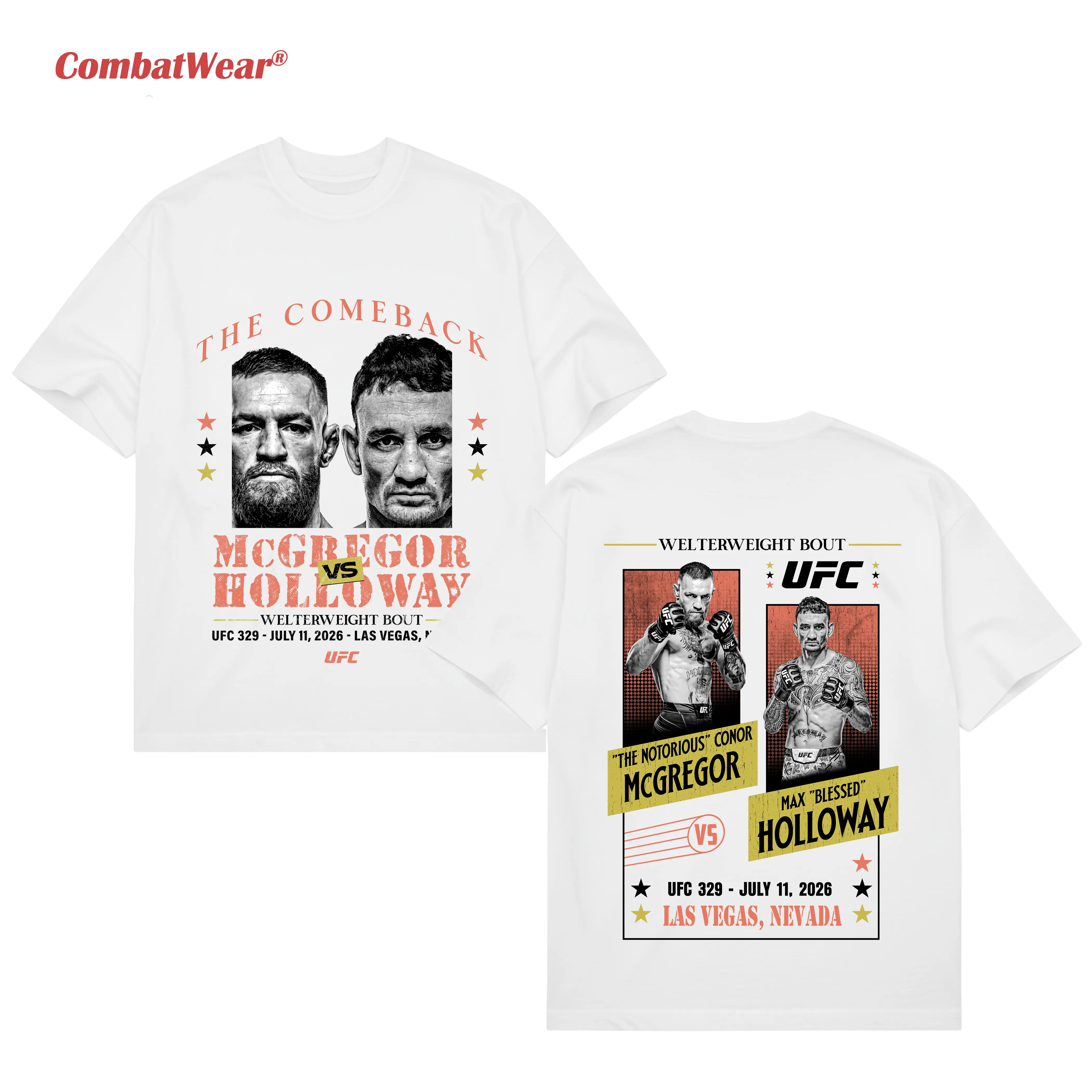 Men's Conor McGregor Vs. Max Holloway UFC 329 Matchup T-Shirt gallery image 5