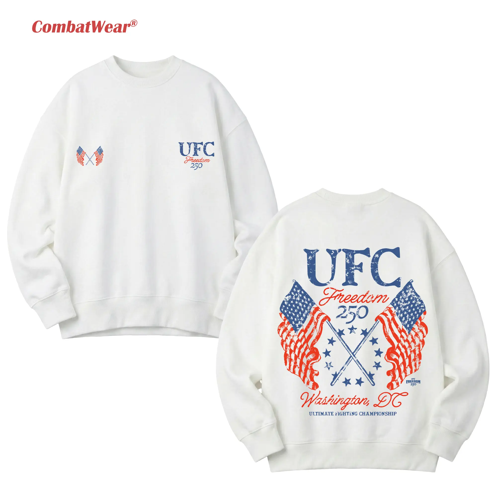 Men's White UFC Freedom 250 Flags T-Shirt gallery image 5