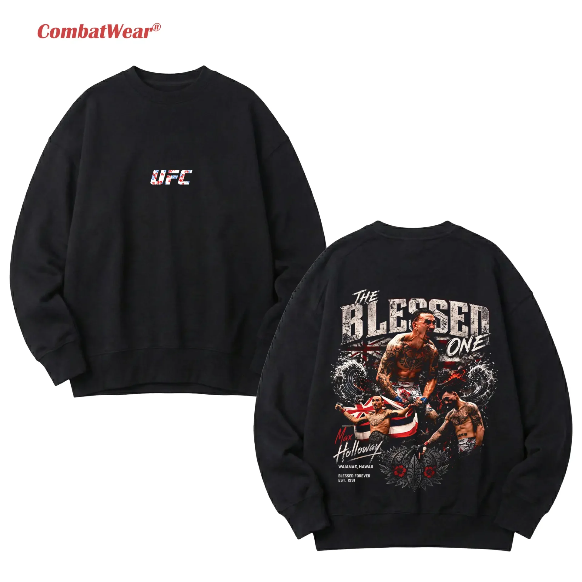 Men's UFC 329 Black Max Holloway T-Shirt gallery image 5